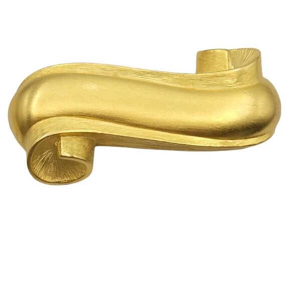 Givenchy Matte Goldtone Scroll Ribbon Chunky Brooch - Picture 6 of 6